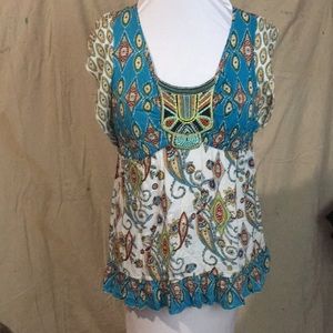 Boho paisley floral top